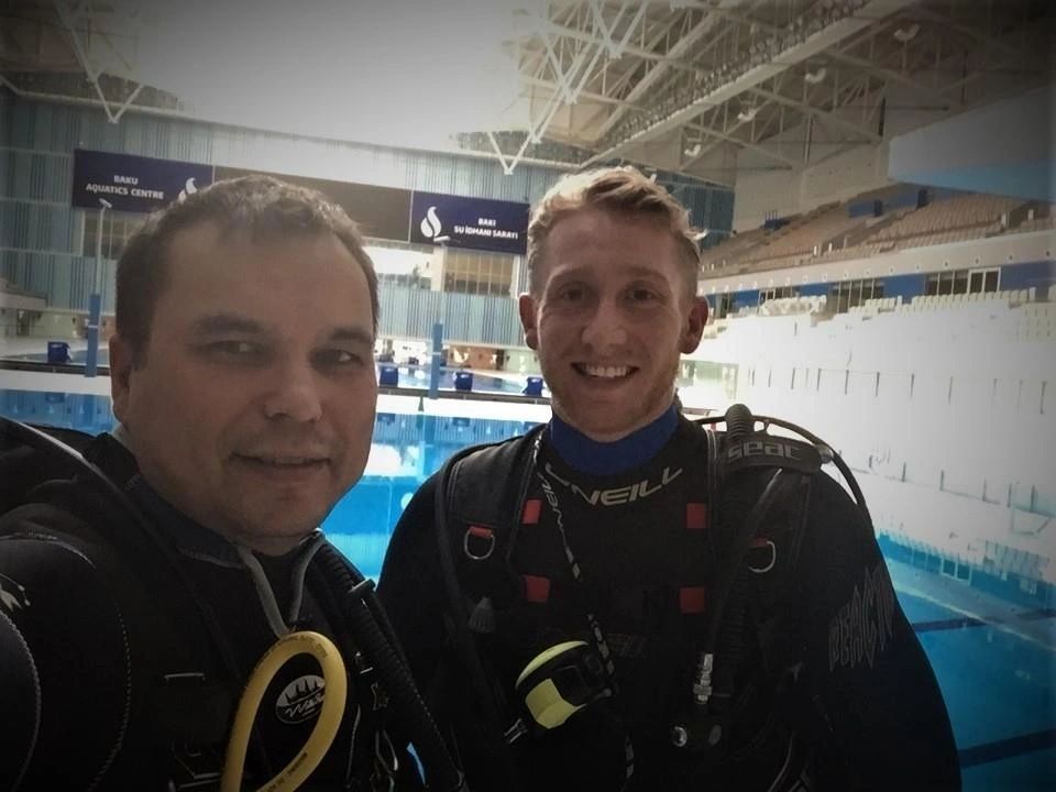 Инструкторы Baku Scuba — Rafe Hawkins и Николай Ильин